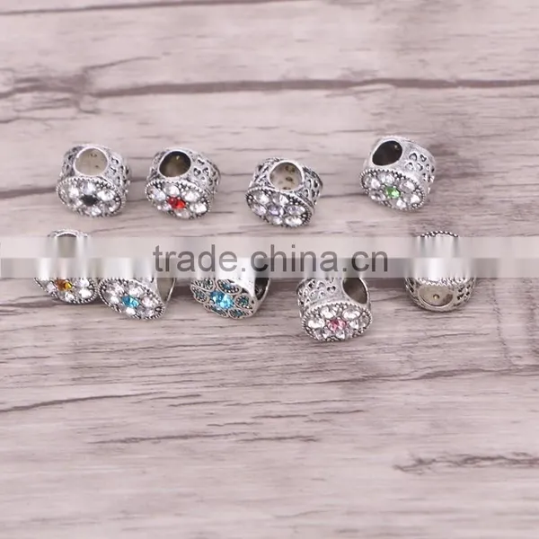 Big Hole Crystal Beads European Style Alloy Bead Bracelet Charm DIY Accessories photo-3