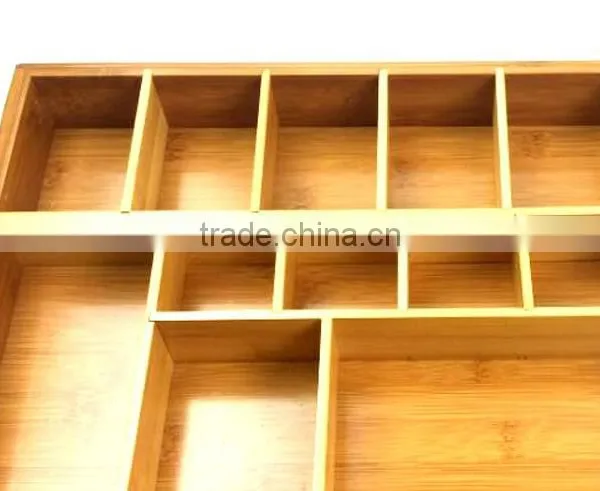 BH012 Rmovable Bamboo Adjustable Cutlery Drawer Organizer photo-4