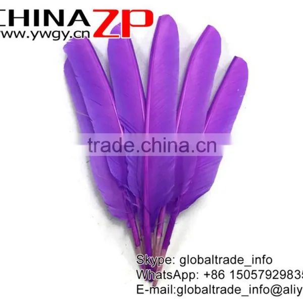 CHINAZP Imitation Eagle Plume Bulk Dyed Lavender Turkey Pointers Quill Large Feathers for Fashion Decorations photo-2