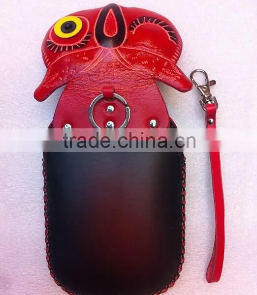 High Quality Genuine Leathter Coin Purse Owl Face Animal Leather Coin Purse, Coin Case photo-5