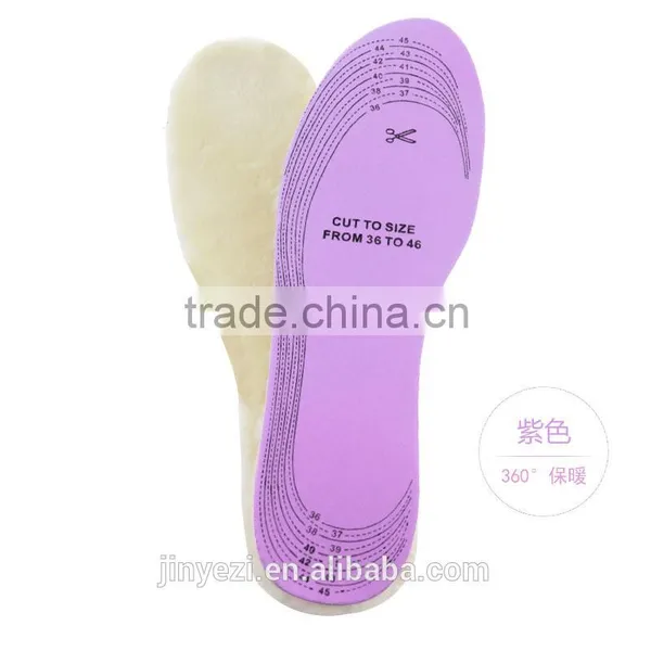High Quanlity Warm Plush Insoles 100% Soft Winter Pure Sheep Lambswool Insoles For Boot Real Sheep Wool Insole