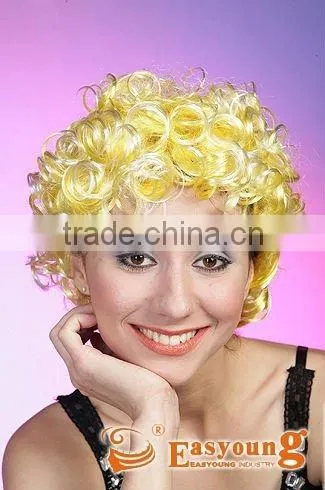 Yellow Color Cheap Synthetic Hair Soccer Wigs, Football Fans Wigs photo-2
