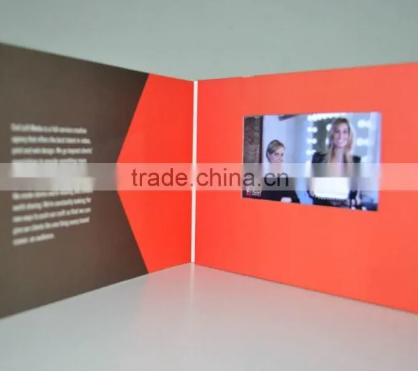 2016 Hot Selling 4.3inch Invitation Video Brochure Lcd Video Screen Brochure for Gifts