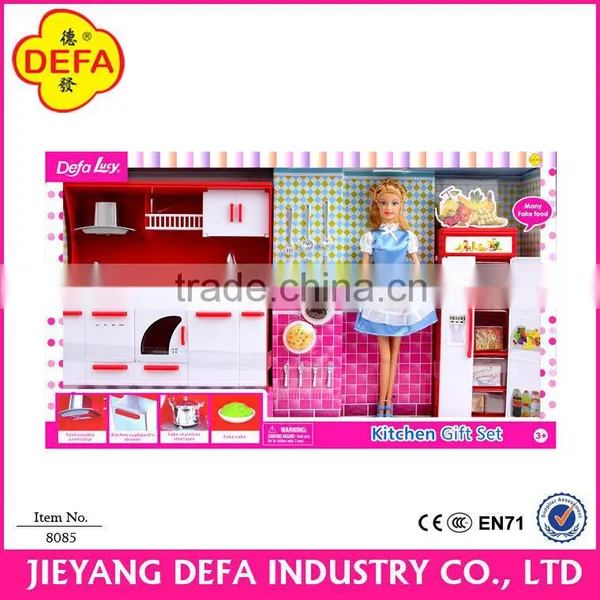 Top Selling Cooking Girl Doll With Morden Kitchen Sets Plastic Fashional Toy