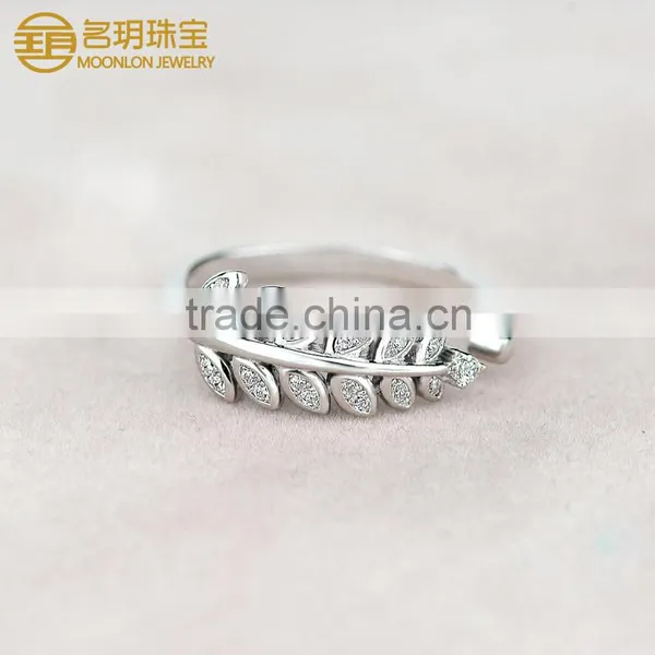 Factory Directly Wholesale 925 Sterling Silver Lucky Leaves Gemstone Rings photo-3
