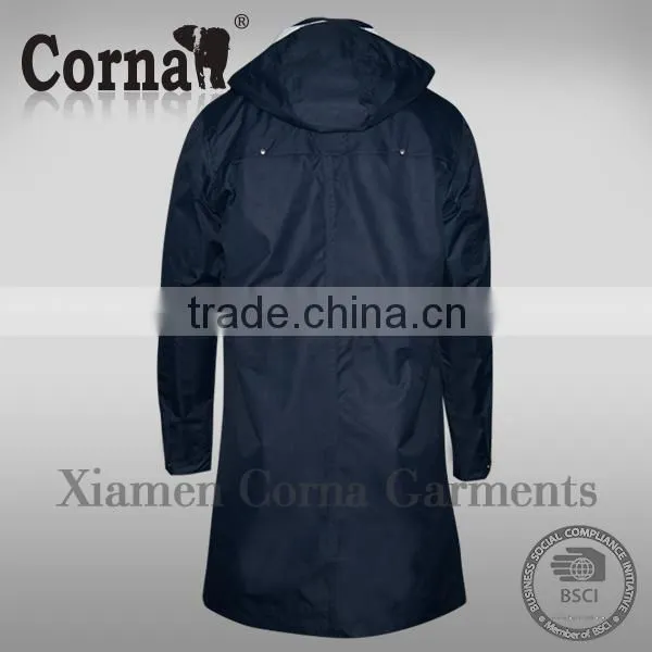 New Designer Hooded Waterproof Raincoat Winter Long Jacket Men photo-2