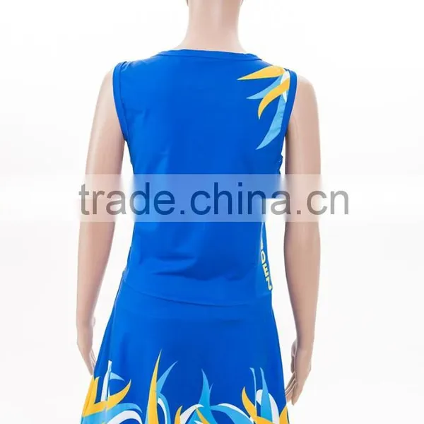 Custom Sublimation Netball Apparel Dress Shirt Bodysuit 100% Polyester photo-2