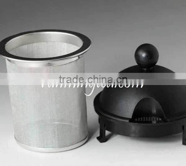 Wholesale Straight Glass Flower Tea Pot/teapot With Stainless Steel Strainer Screen (borosilicate With PV Handle) photo-2