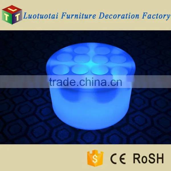 Li Battery Operated PE Plastic RGB 16 Color Changing LED Light Wine Tray photo-2