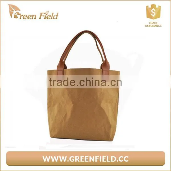 New Design Reusable Washable Kraft Paper Shopping Bag photo-3