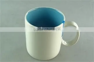 Cheap Stock 400ml Ceramic Stoneware Two-tone Square Colorful Coffee Cup Mug Wholesale photo-2