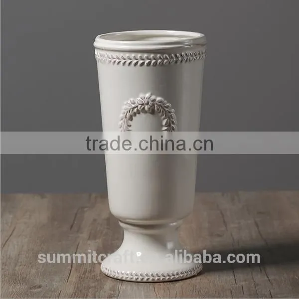 Home Goods Big Size Decorative White Ceramic Vases photo-4
