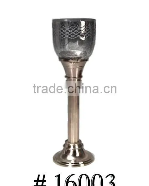 Metal Hurricane Glass Candle Holder photo-2