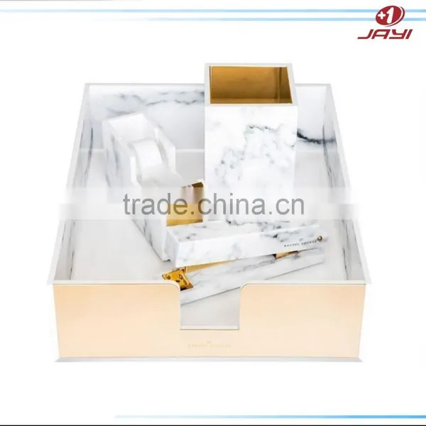 2017 Factory Wholesale Custom Acrylic Fancy Pen Holder Desktop Marble Pen Holder photo-3