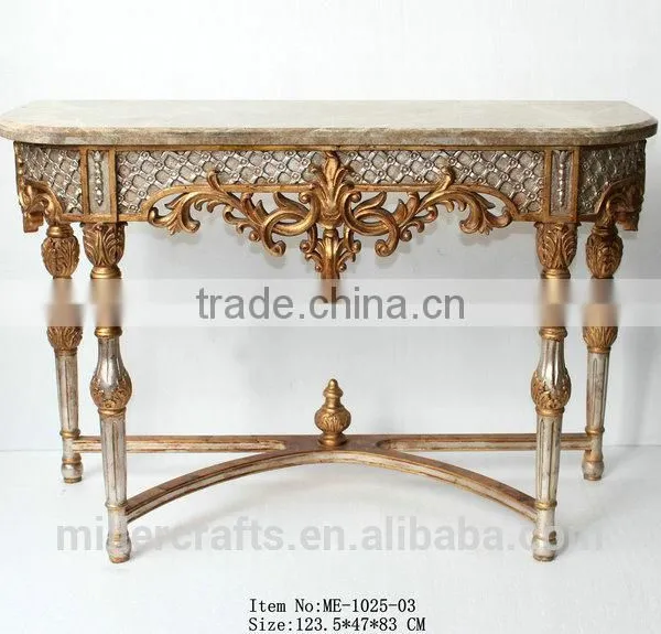 Antique Gold Living Room Console Table Rococo Furniture photo-5