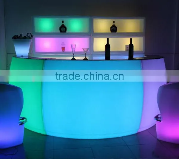 Inside Golden Carving Pattern Design Solid Surface, Man-made Plastic Led Bar Table photo-4