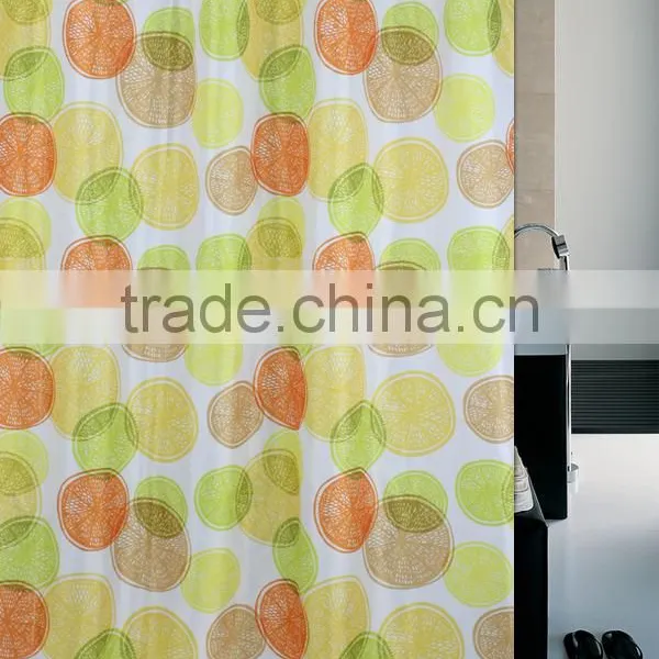 Unique and Fancy Polyester Printed Fabric Shower Curtain With 12PCS Hooks, 100%polyester Bathroom Curtain photo-2