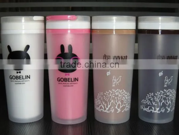 Oem Cheap 300ml Portable Double Layer Plastic Space Drinking Water Bottle Cup as Seen on tv photo-4