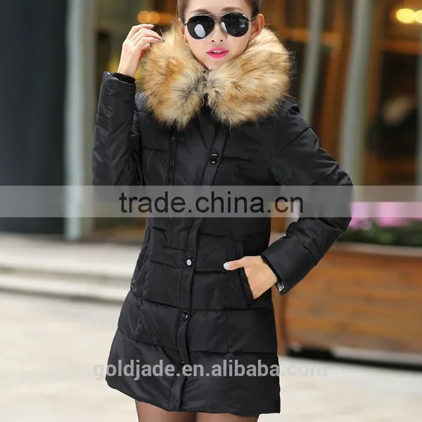 2016 New Women's Thicken Hooded Fur Collar Long Women's Parka Coat photo-4