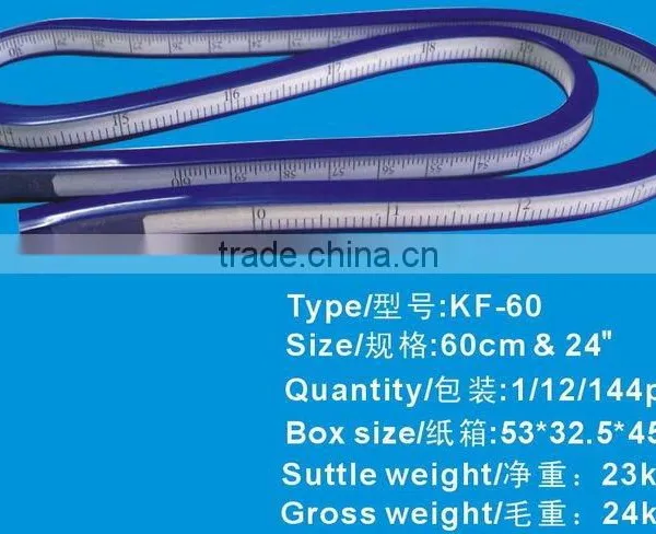 Kearing 60cm Flexible Curve Ruler, 24 Inch Flexible Design Rulers for Curve Line Drawing, for Fashion Design #KF-60 photo-6
