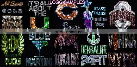 Wholesale Cheaper Custom Bling Logo Rhinestone Heat Transfer for Everything photo-2