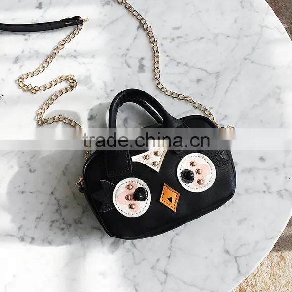 Black Cute Animal Handbag Girl Fashion Small Bags Leather Shoulder Long Strap Sling Cross Body Bag photo-4