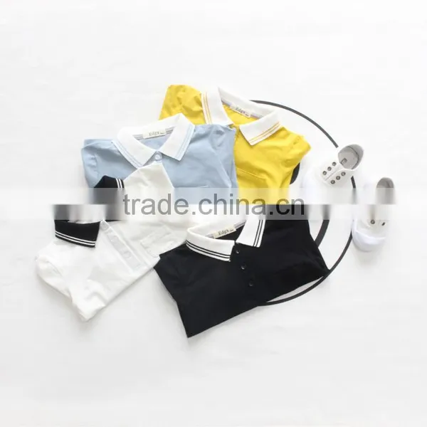 1-8 Years 2017 Wholesale Autumn Cotton Full Sleeves Blouses Solid Color Kids Boys Shirts (pick Size Color) photo-2