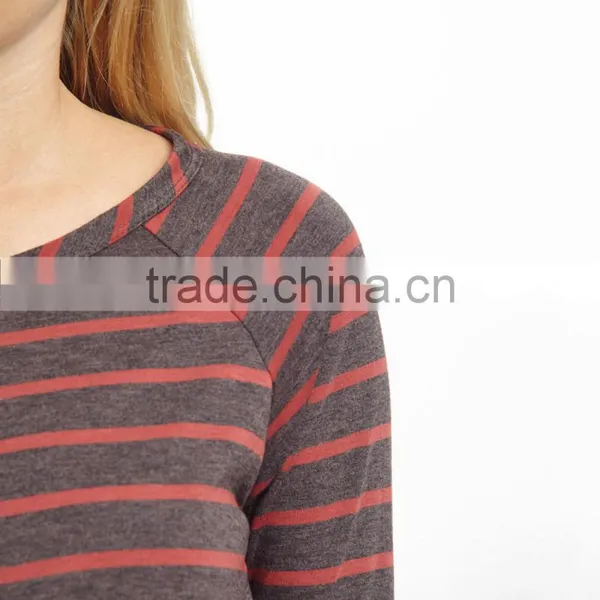 2016 New Maternity Tops With Coral And Charcoal Stripe Maternity Tee Long Sleeve Women Wear WT80817-42 photo-4