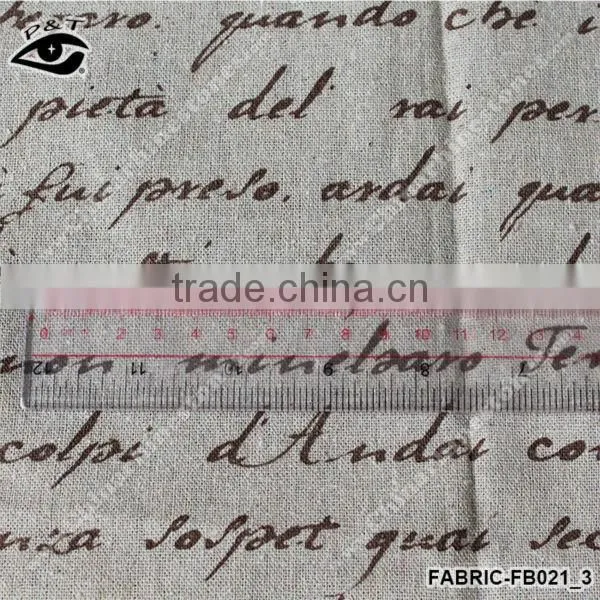 Linen Fabric Vintage Letter Printed Fabric For Household Home Textiles photo-5