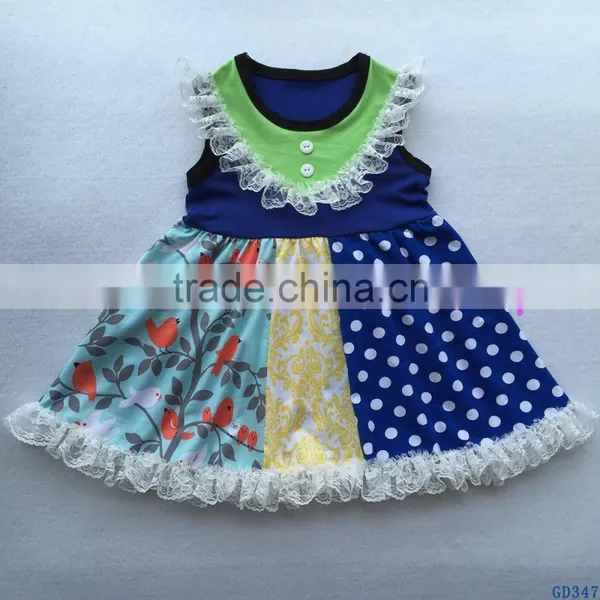 2017 Fashion Summer Cotton Baby Girls Party Dress Wholesale Sleeveless Ruffle Clothes for Kids photo-4