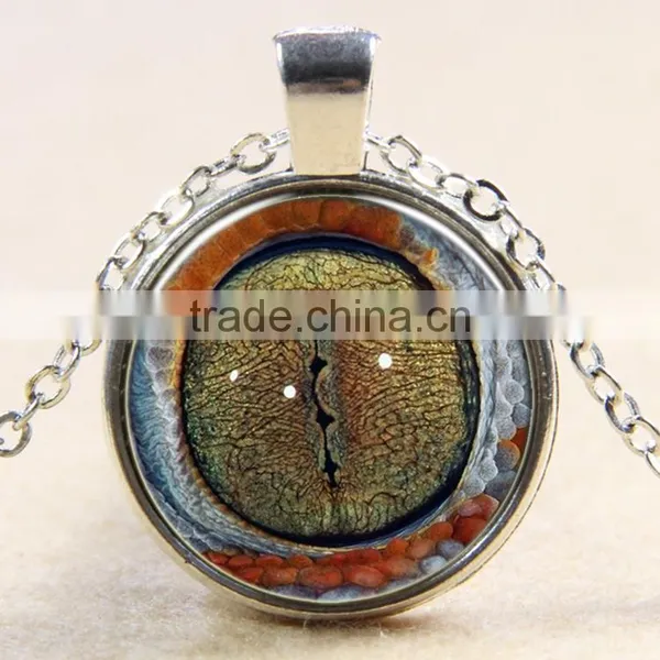 XP-TGN-HE-129 Wholesale Glass Cabochon Necklace In Alloy