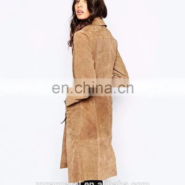 New Arrival Winter Suede Coat 100% Leather Suede Fabric Ladies Long Winter Coats for Women photo-3
