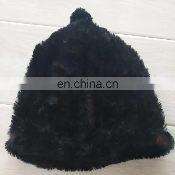 Knitted Mink Beanie Fur Tuque Hat for Women