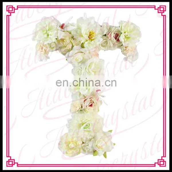 Aidocrystal Hot Sale Artificial Colorful Rose Silk Flower Letter T for Indoor Decoration photo-3