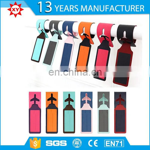 Real Factory Manufacture Leather Tag Airplane Shaped Luggage Tag