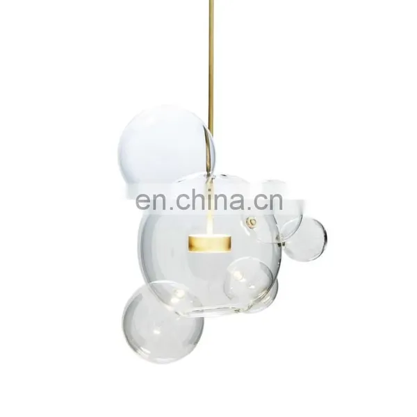 Modern Cear Bubbles Decorative Glass LED Hanging Pendant Light Chandelier photo-2