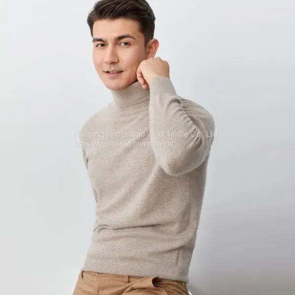 New Men's Pure Wool Sweaters High-Neck Thick Sweaters Solid Color Long-Sleeved Knitted Jackets For Men photo-2