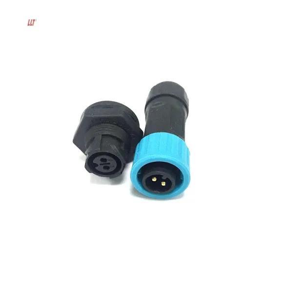 IP68  2pin push lock wire waterproof panel power 2 3 4 5 6 7 8pin socket and plug M12