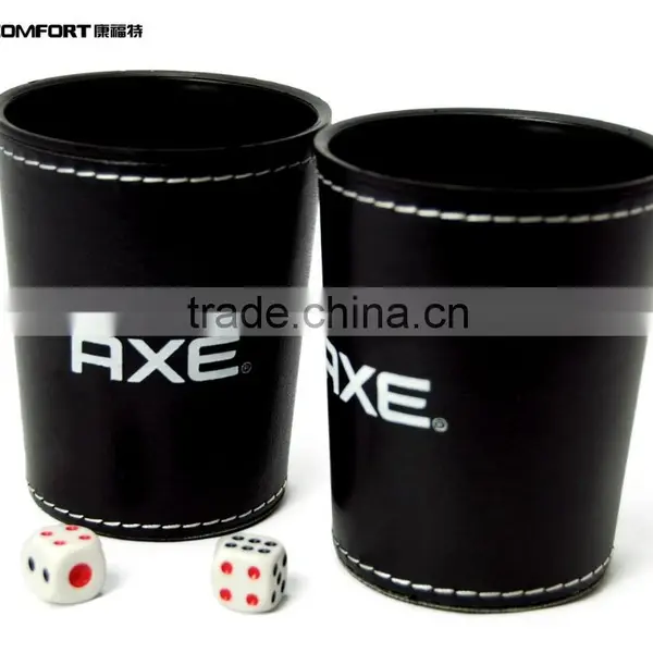 High Luxury Durable Round Leather Dice Cup photo-6