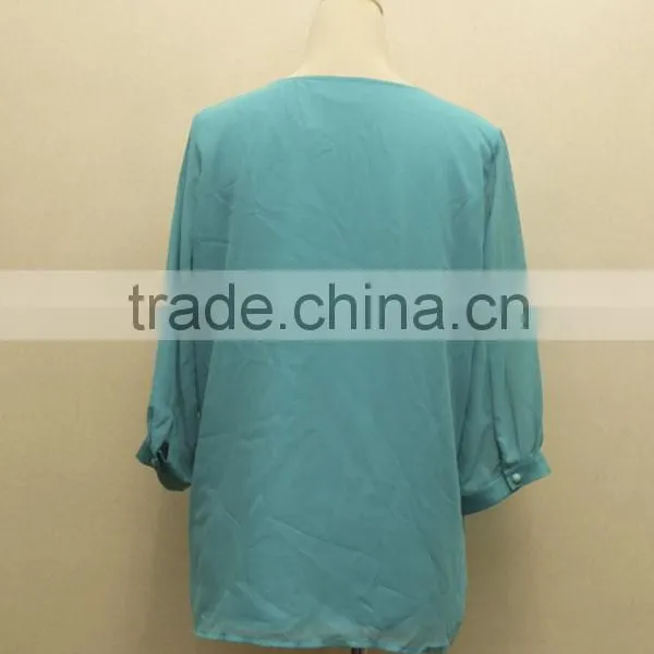 2015 Turkish Fashion Beaded Half Sleeve V-neck Front Covered With Mesh photo-4