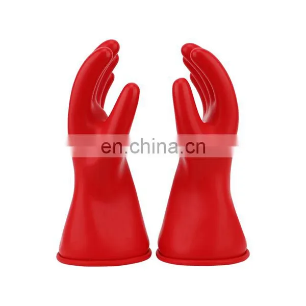 1 KV Long Low Voltage Class 0 Electric Worker Safety Hand Protection Latex Rubber Insulating Gloves photo-4
