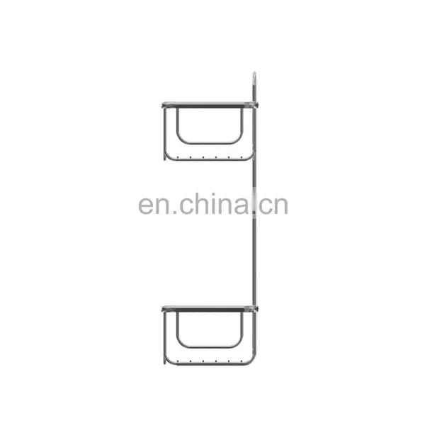 2 Tier Stainless Steel Wire Rack Wall Mounted Adhesive Magic Sticker Bathroom Storage Shelf Rack photo-3