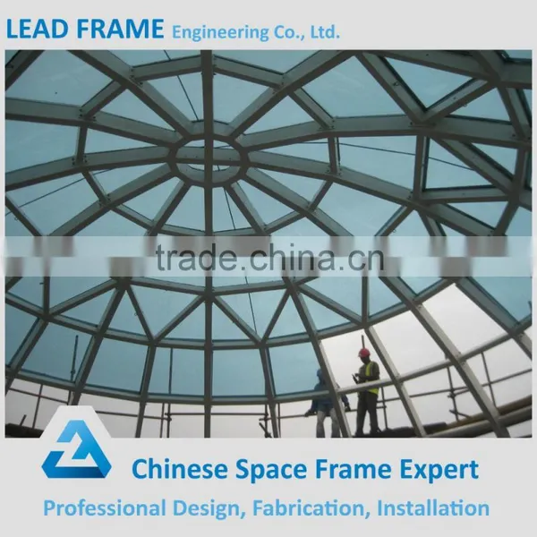 High Standard Space Frame Dome Steel Building With Glass Roof photo-4