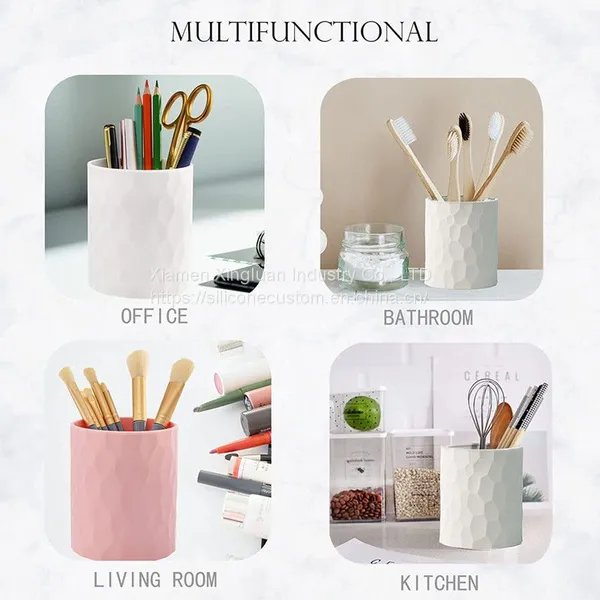 Silicone Pencil Holder for Desk Simple&Modern Makeup Organizer Multifunctional Office Supplies photo-3