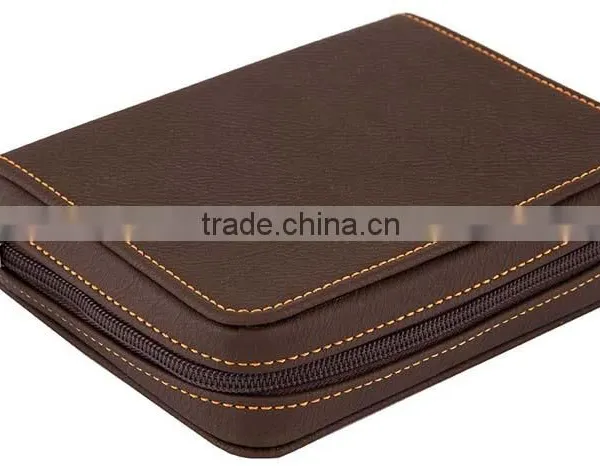 Zippered Faux Leather Carry Case,OEM Leather Electrician Tools Travel Carrying Case, Leather Tools Storage Bag photo-3
