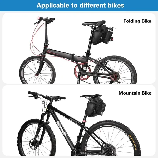 Bike Saddle Bag Water Bottle Holder Bicycle Under Seat Pack Storage Bag for Mountain Road Bicycle photo-3