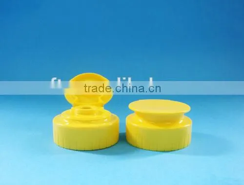Plastic Yellow Flip Top Cap With Liner 38-400/ 38mm Closure Ribbed Cap for Honey Bottle photo-3