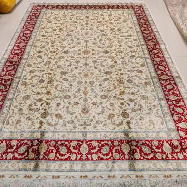 6x9ft Handmade Silk Persian Carpet for Home Decoration photo-2