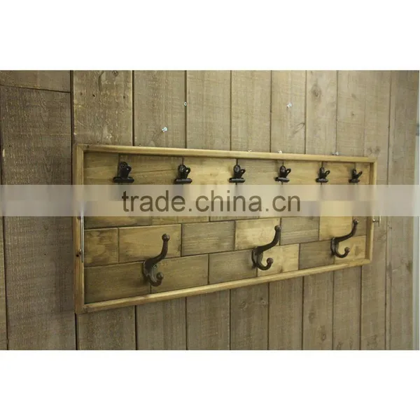 Fashionable Creative Rural Natural Wooden Wall Art Decor With Clips & Hooks photo-3