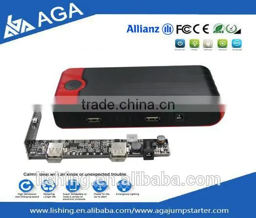 Shenzhen OEM 12000mAh Red Black 12V Mini Emergency Car Jump Charger Starter Booster With SOS Led Flash Light photo-2